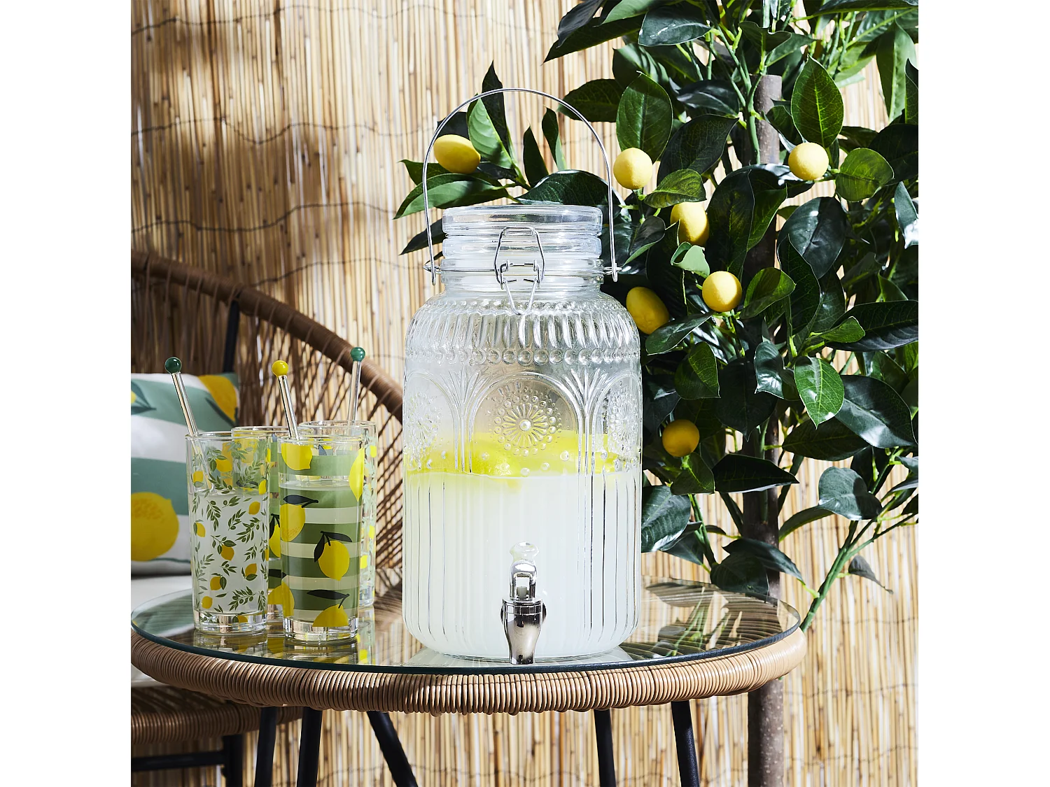 Fontaine En Verre Decore 4l Transparent