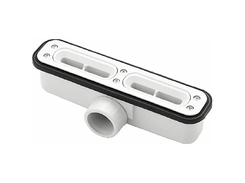 Receveur de douche 70x110cm extra plat RIBERA en résine surface ardoisée gris Grille inox