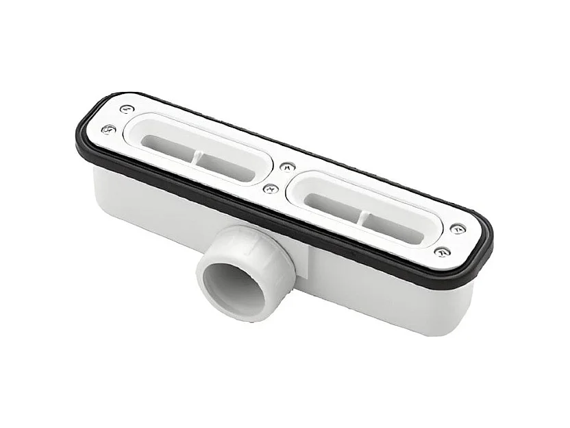 Receveur de douche 70x110cm extra plat RIBERA en résine surface ardoisée gris Grille inox