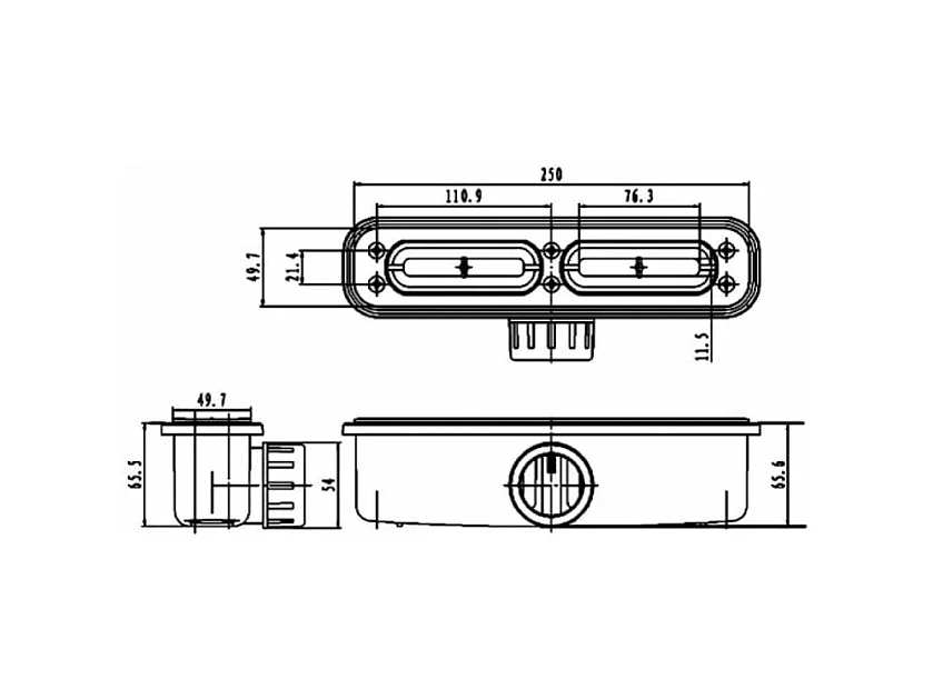 Extra flache Duschwanne RIBERA Schieferoptik GRAU 90x200cm