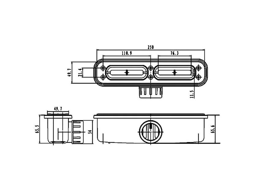 Extra flache Duschwanne RIBERA Schieferoptik GRAU 70x180cm