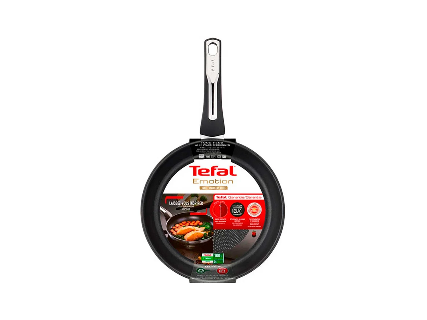 Sartén Emotion Tefal acero inoxidable Full Induction inox Ø20 cm