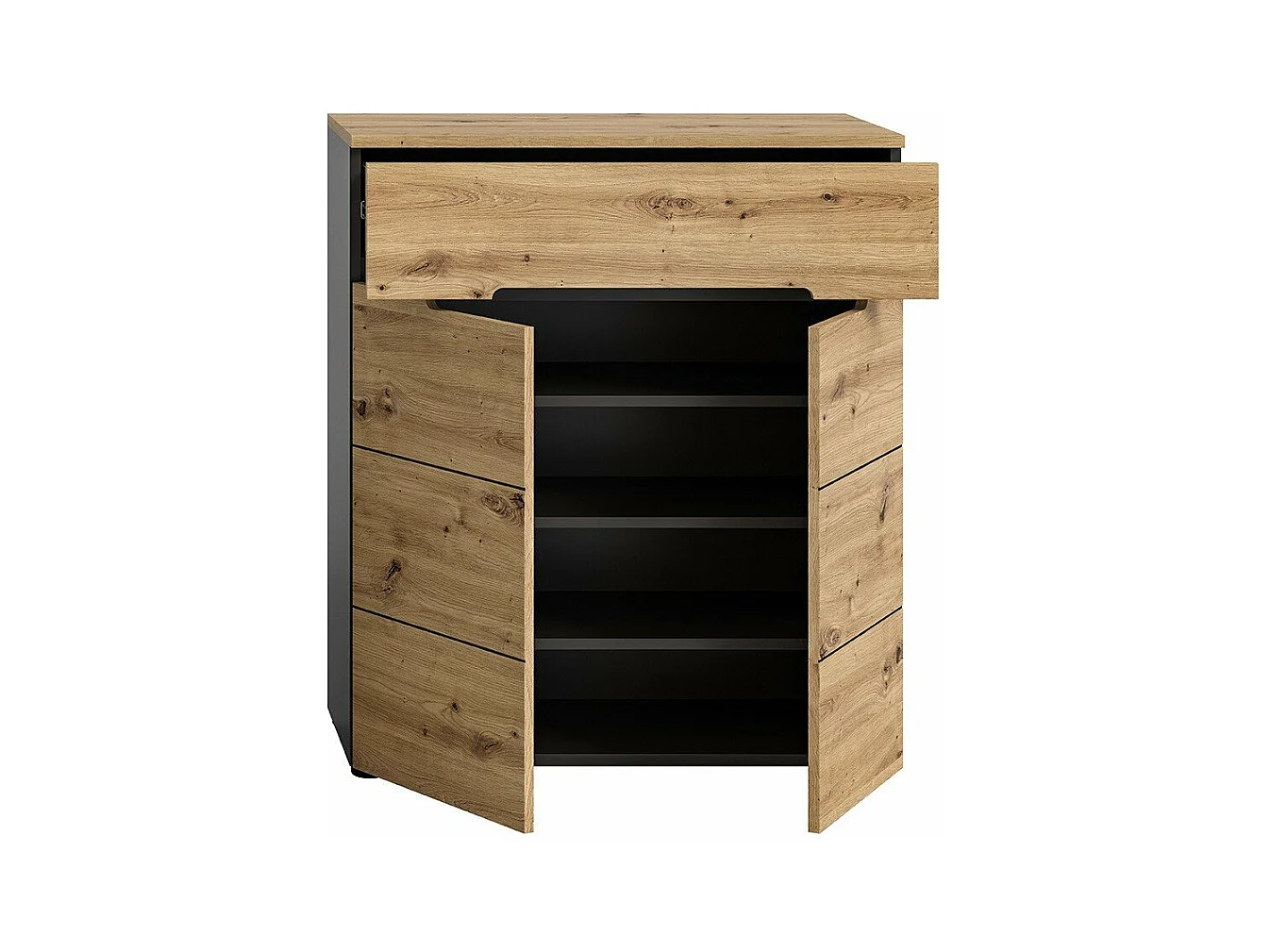 Meuble à chaussures 2 portes et 1 tiroir L80 cm - CANU