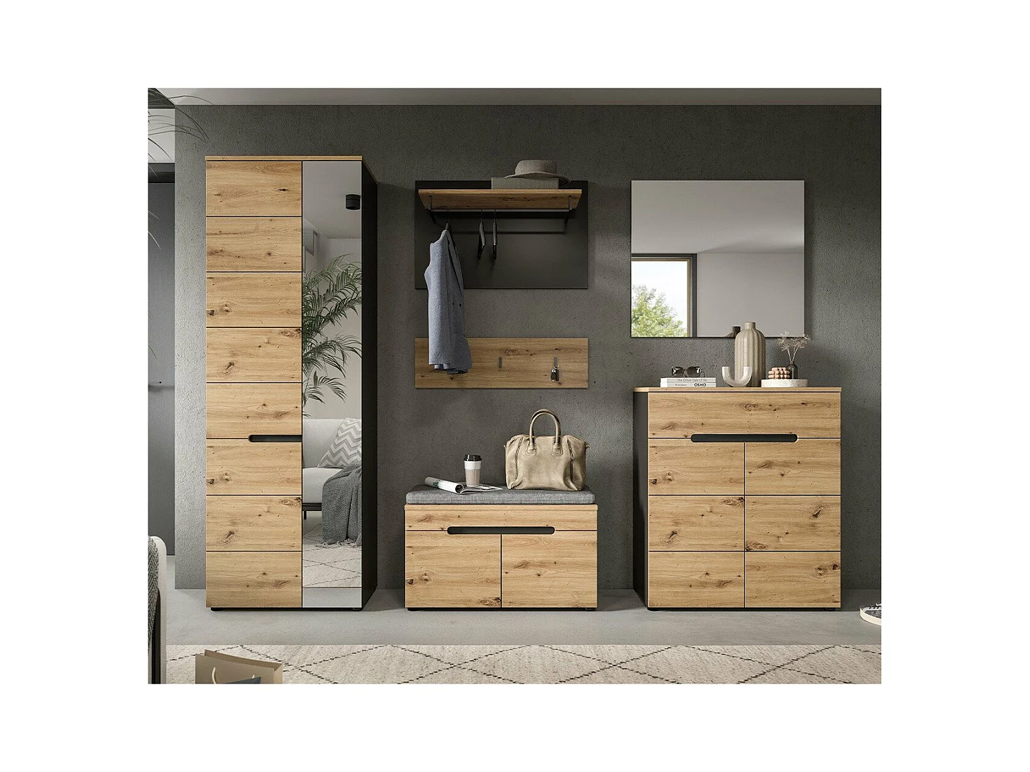 Meuble à chaussures 2 portes et 1 tiroir L80 cm - CANU