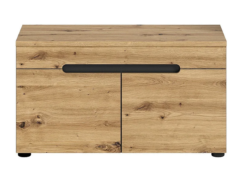 Banc avec rangement chaussures 2 portes et 2 niches L80 cm - CANU