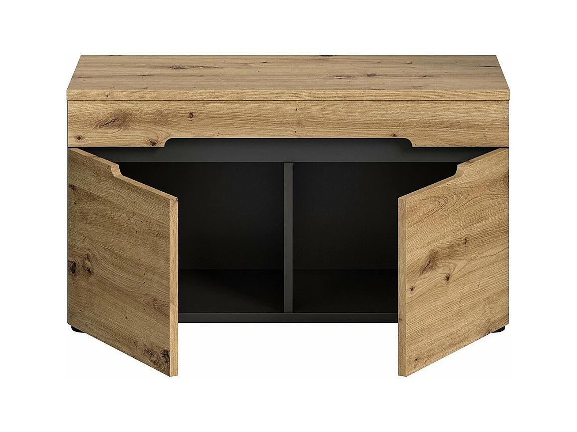 Banc avec rangement chaussures 2 portes et 2 niches L80 cm - CANU