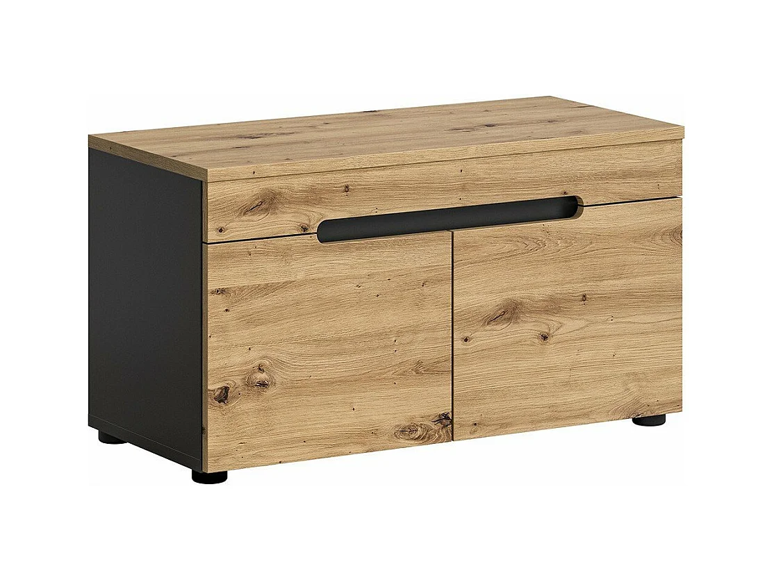 Banc avec rangement chaussures 2 portes et 2 niches L80 cm - CANU