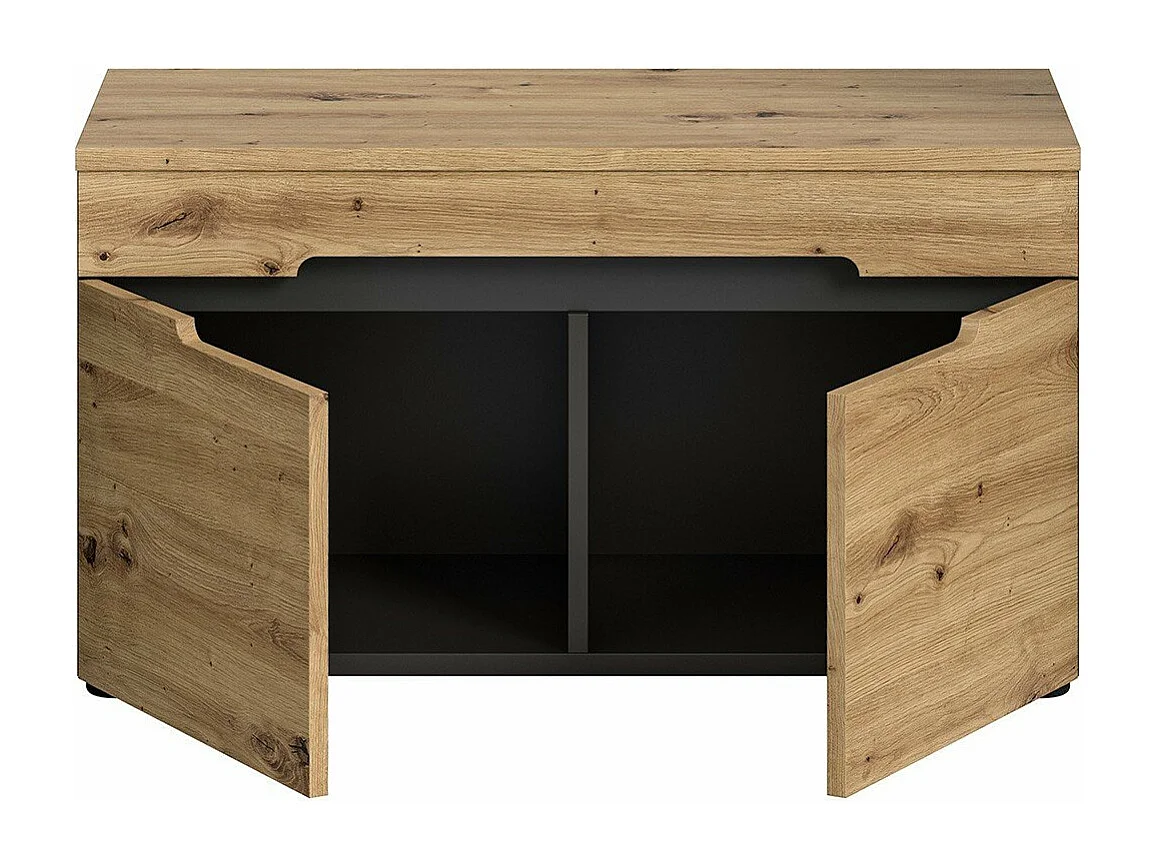 Banc avec rangement chaussures 2 portes et 2 niches L80 cm - CANU