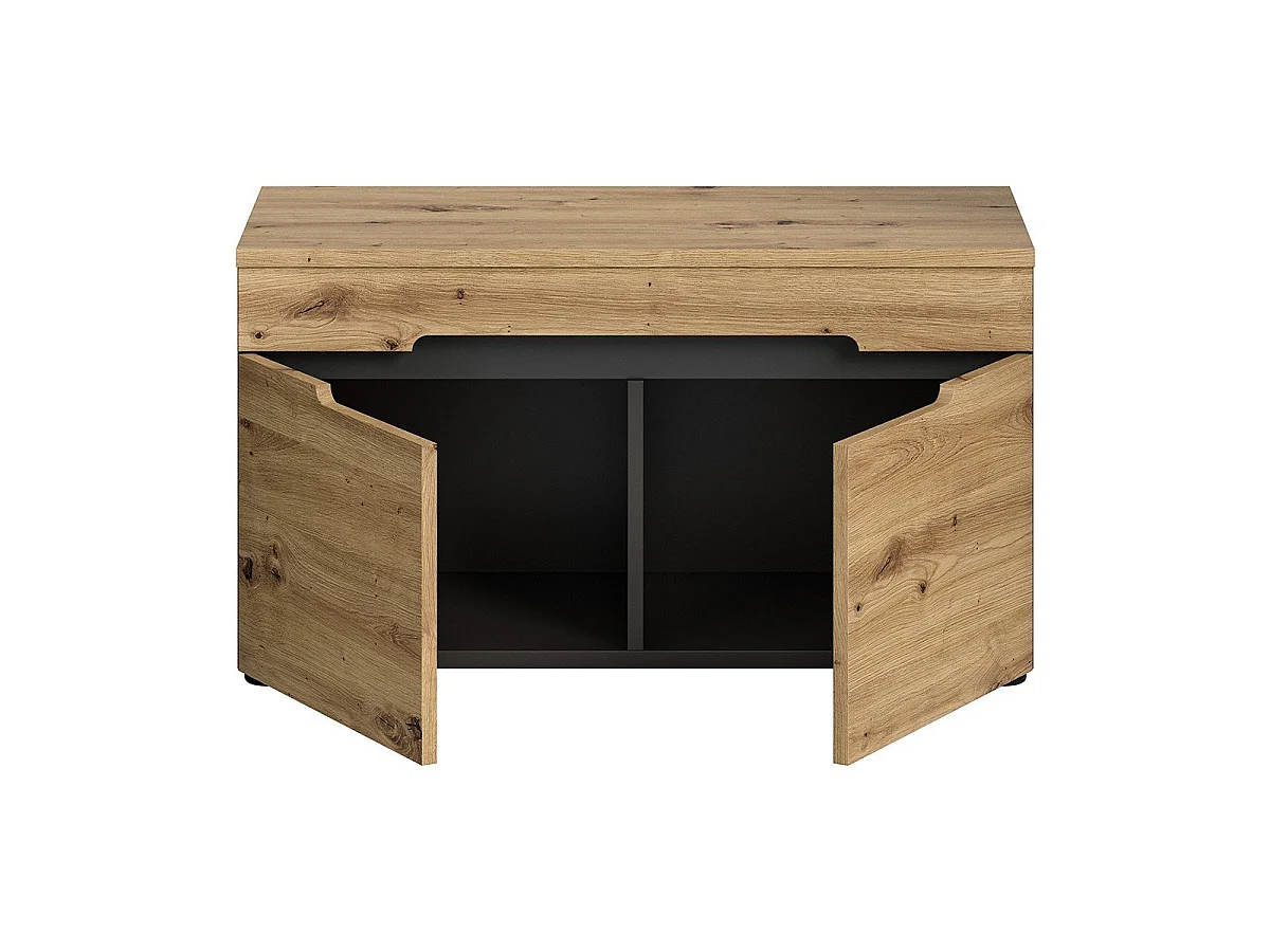 Banc avec rangement chaussures 2 portes et 2 niches L80 cm - CANU