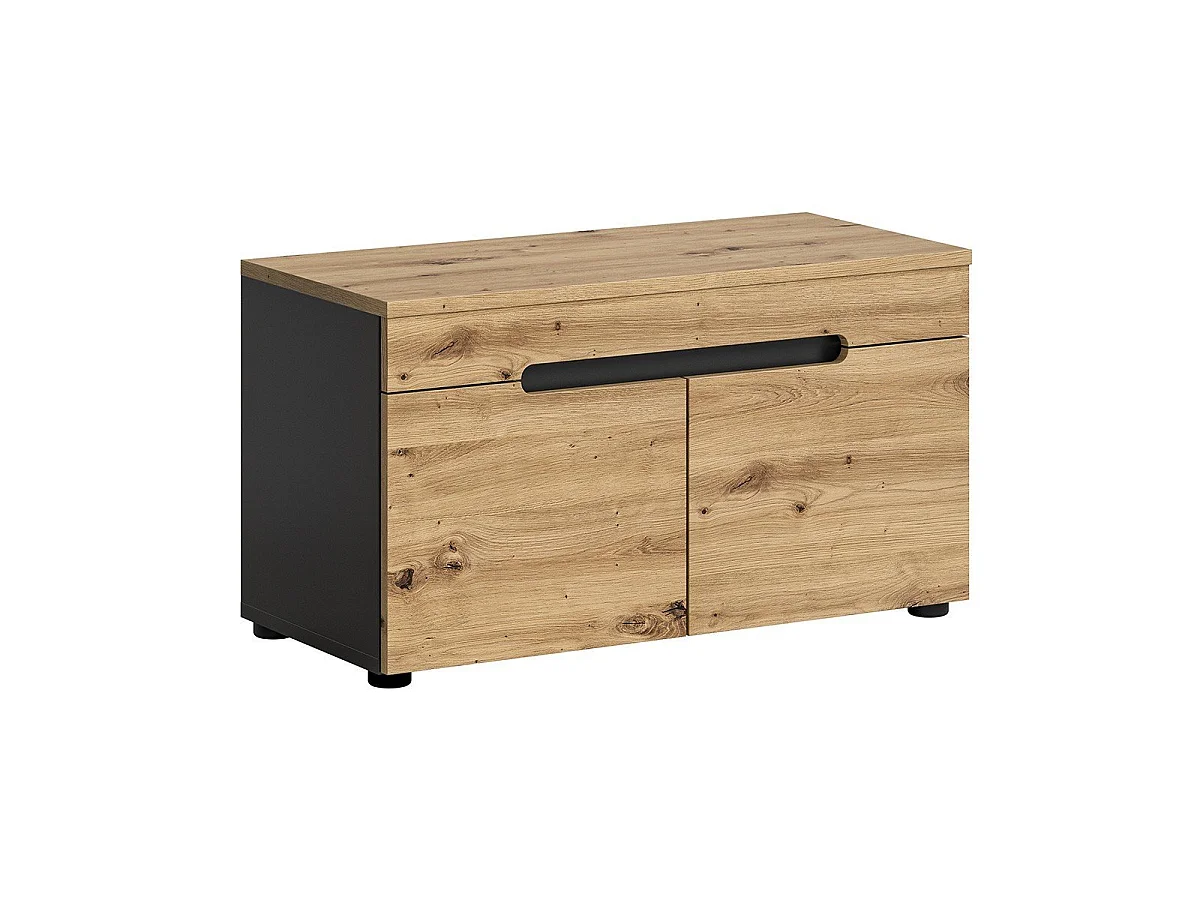 Banc avec rangement chaussures 2 portes et 2 niches L80 cm - CANU