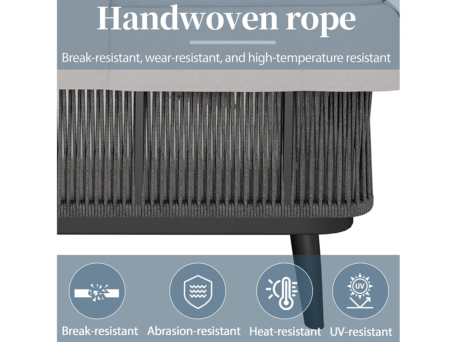 Zestaw mebli ogrodowych ze stali ocynkowanej dla 2 osób - leżak plażowy i leżanka - poduszki 10 cm - szary