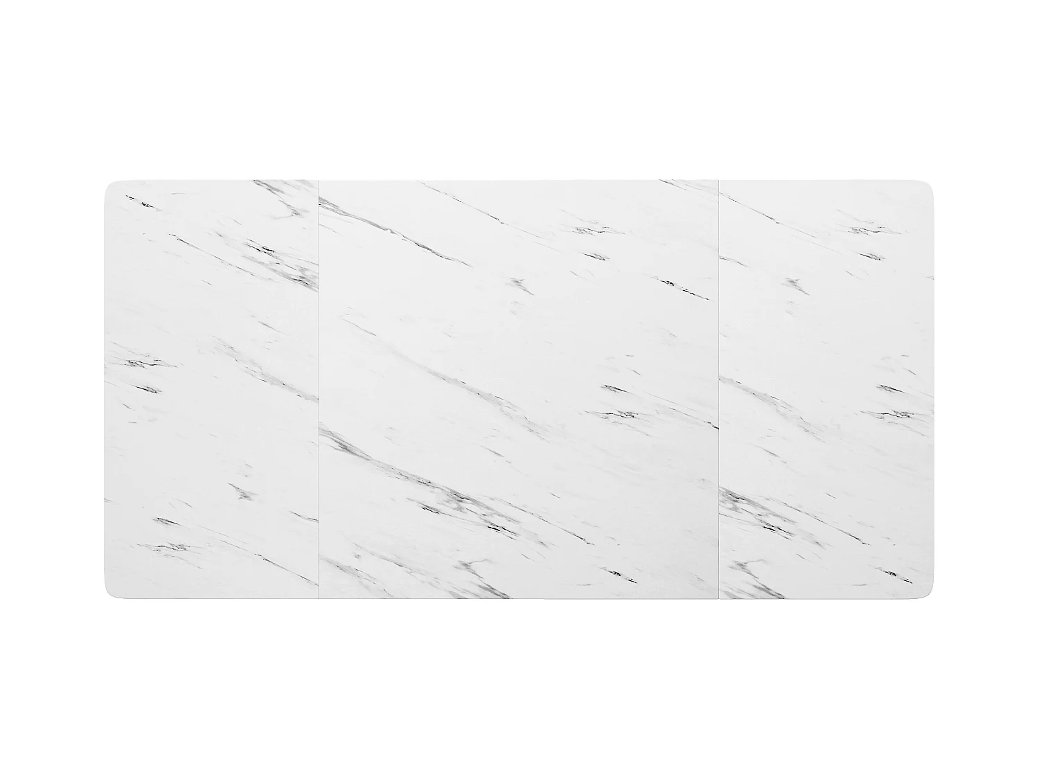 Rozkładany stół jadalny, efekt białego marmuru, - 140x75x76,3 cm - ze schowkiem, 6 kółek, czarne nogi