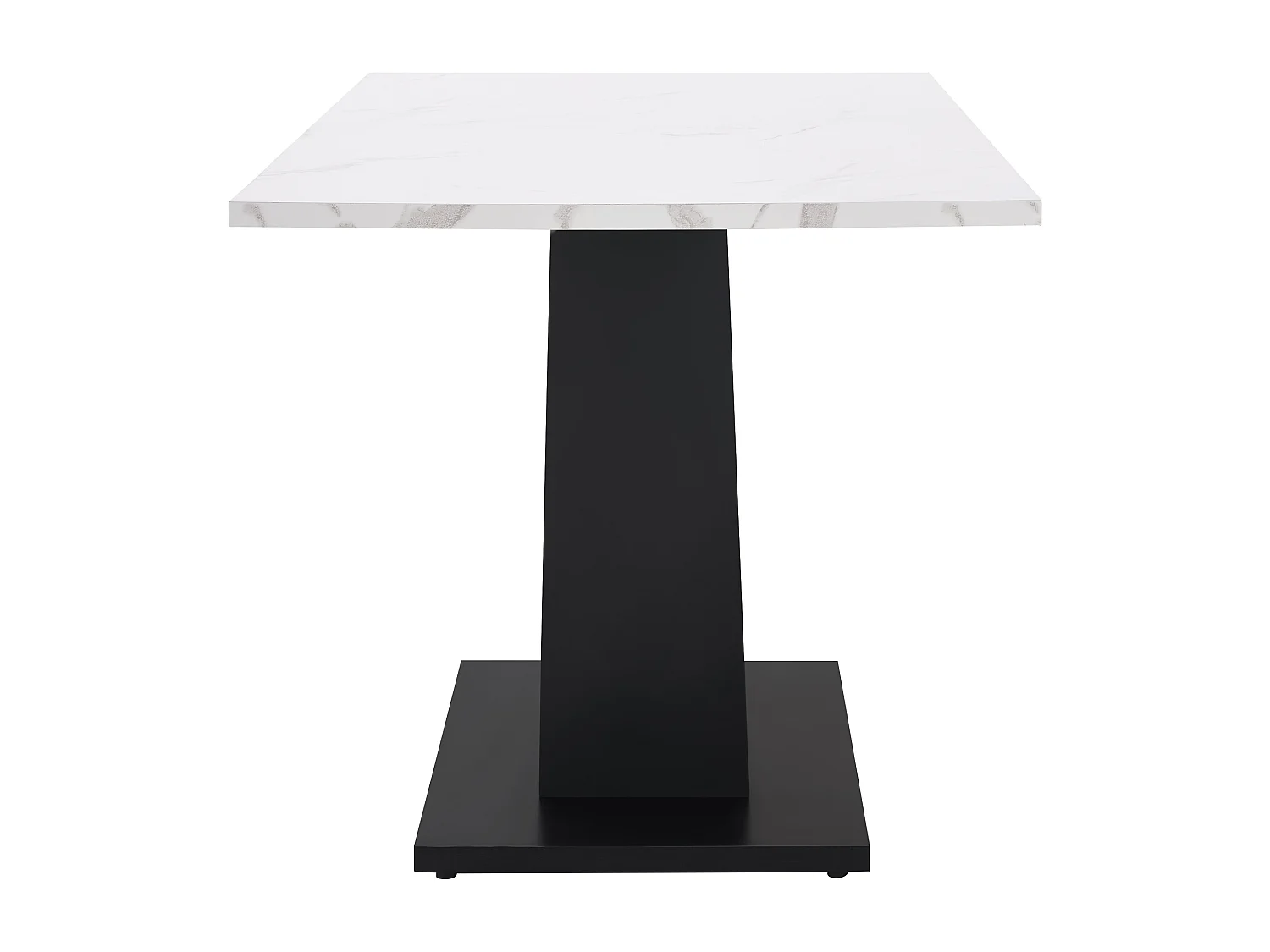 Ensemble table + 4 chaises, table moderne en marbre blanc, pieds noirs, chaises en velours gris