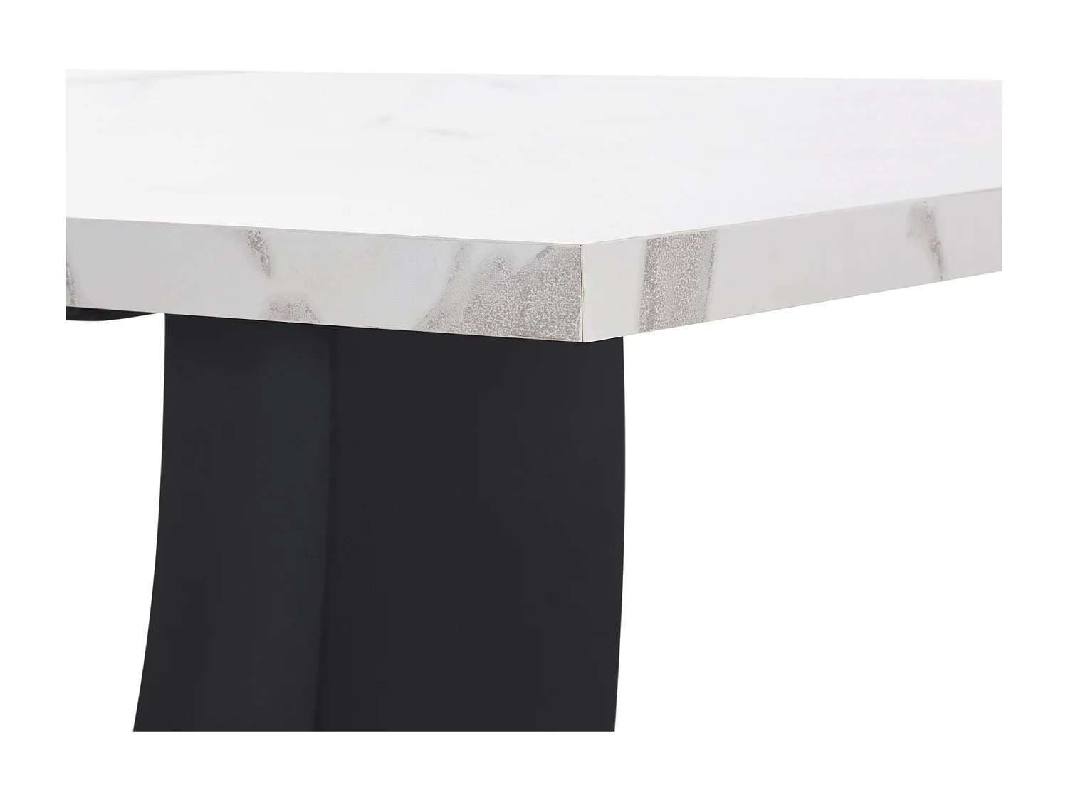Ensemble table + 4 chaises, table moderne en marbre blanc, pieds noirs, chaises en velours gris