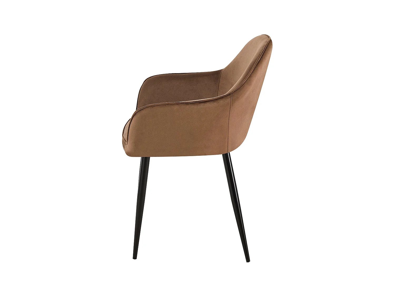 Lot de 2  chaises avec accoudoirs - Velours - Marron - Boise