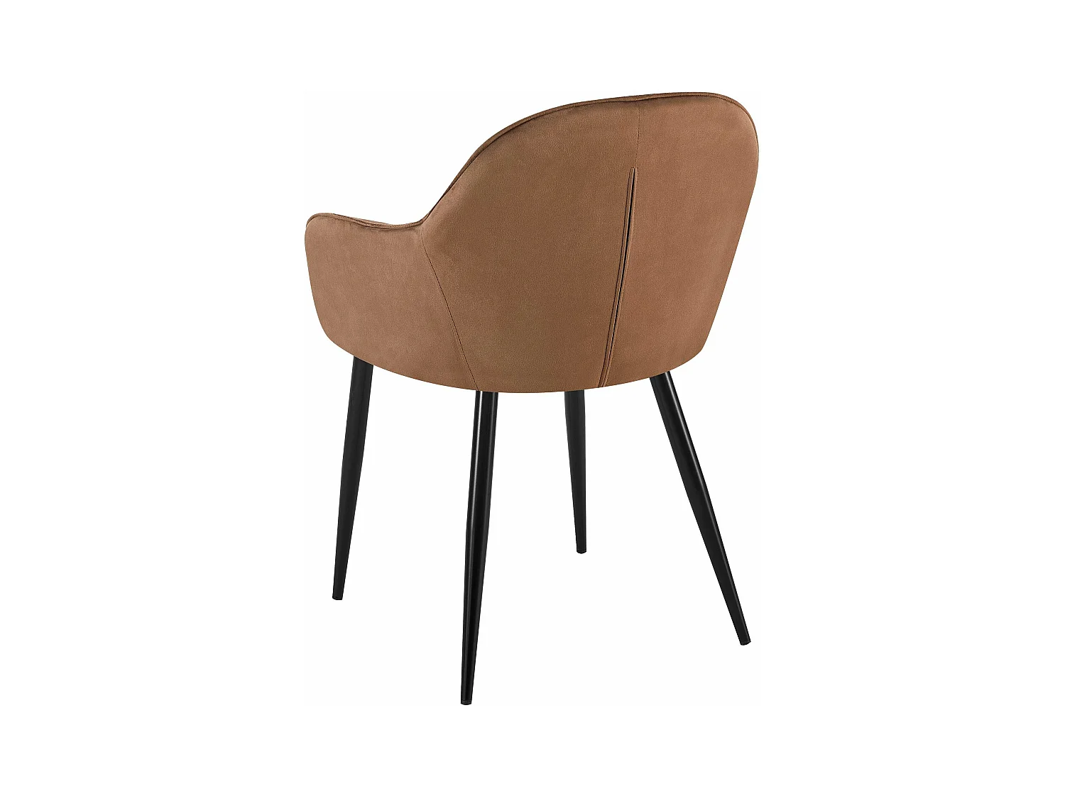 Lot de 2  chaises avec accoudoirs - Velours - Marron - Boise