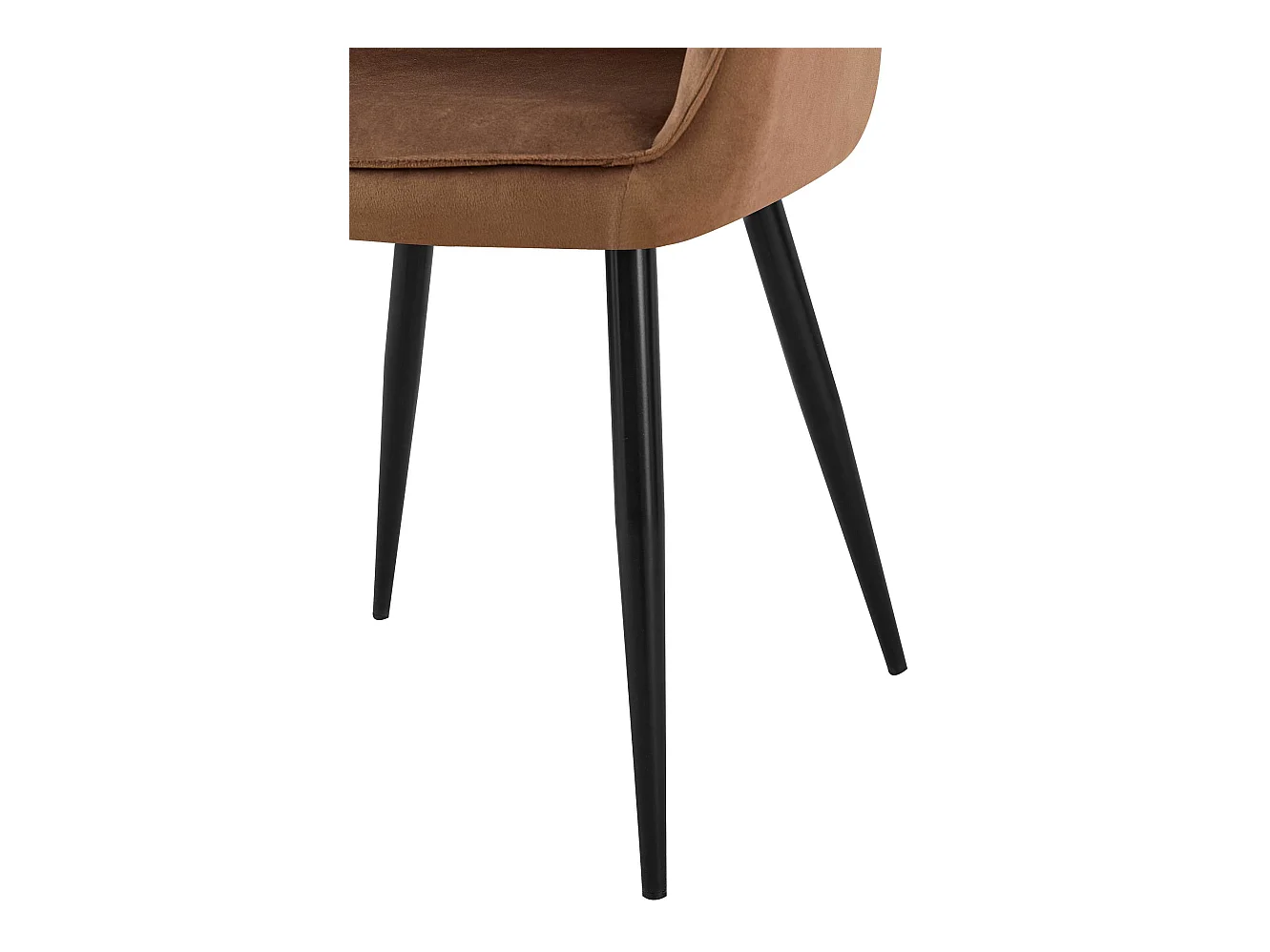 Lot de 2  chaises avec accoudoirs - Velours - Marron - Boise