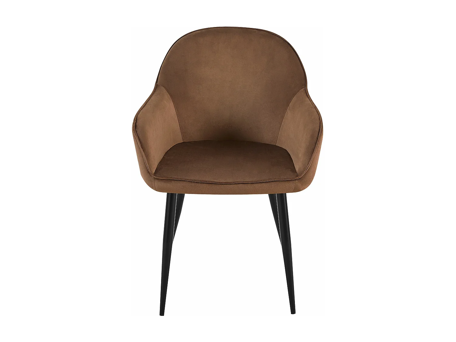 Lot de 2  chaises avec accoudoirs - Velours - Marron - Boise