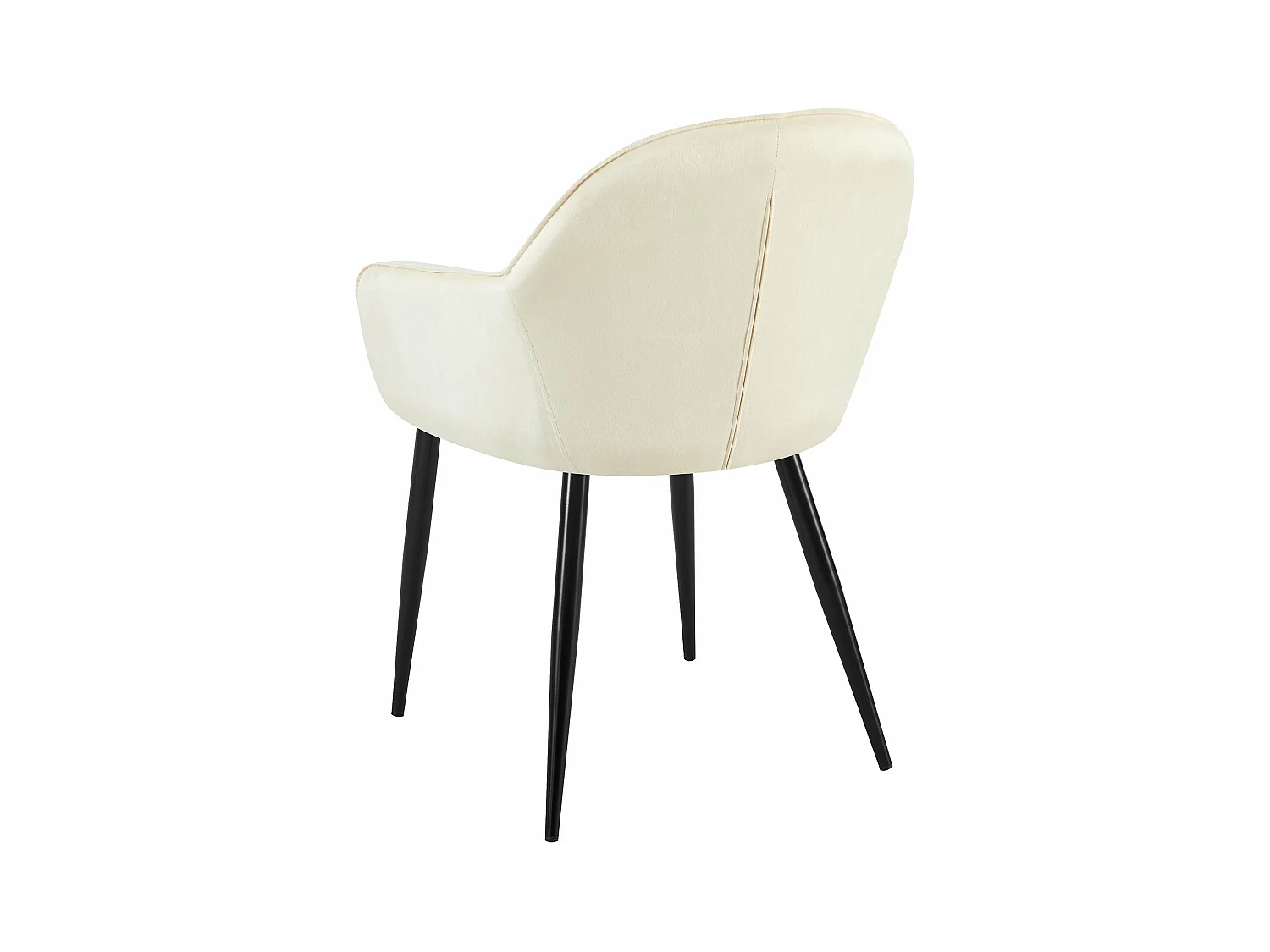 Lot de 2  chaises avec accoudoirs - Velours - Crème - Boise