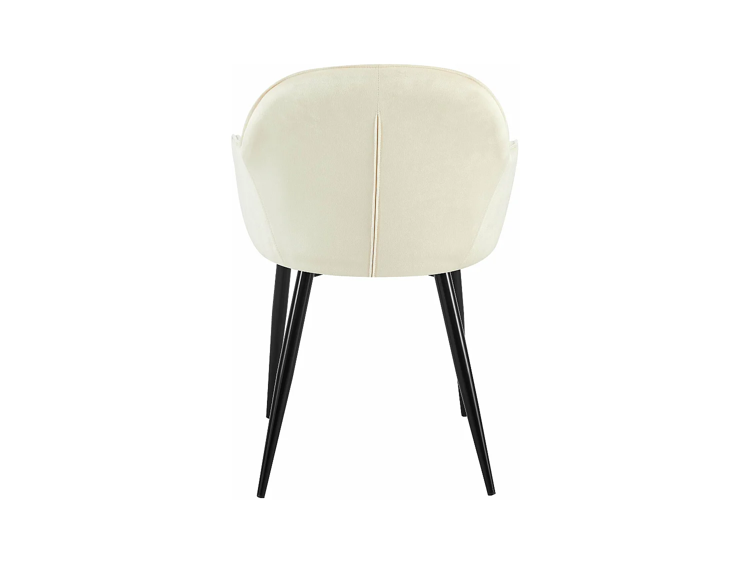 Lot de 2  chaises avec accoudoirs - Velours - Crème - Boise