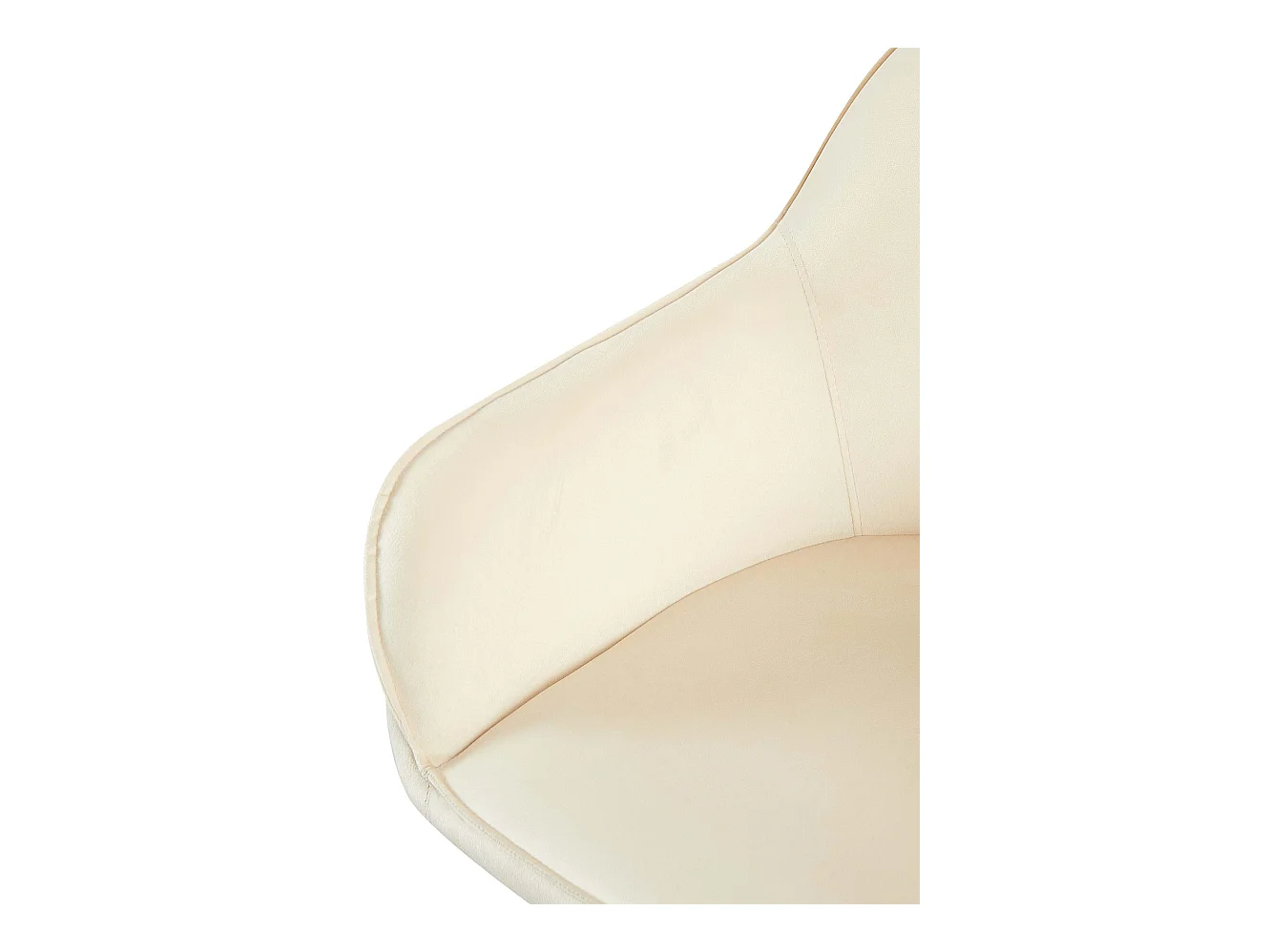 Lot de 2  chaises avec accoudoirs - Velours - Crème - Boise