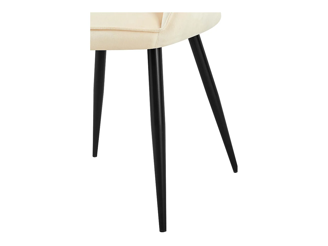 Lot de 2  chaises avec accoudoirs - Velours - Crème - Boise