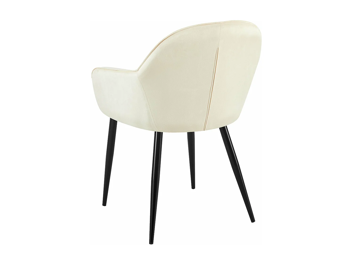 Lot de 2  chaises avec accoudoirs - Velours - Crème - Boise