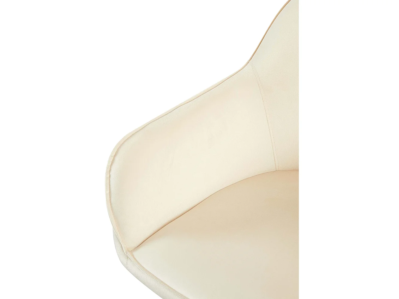 Lot de 2  chaises avec accoudoirs - Velours - Crème - Boise