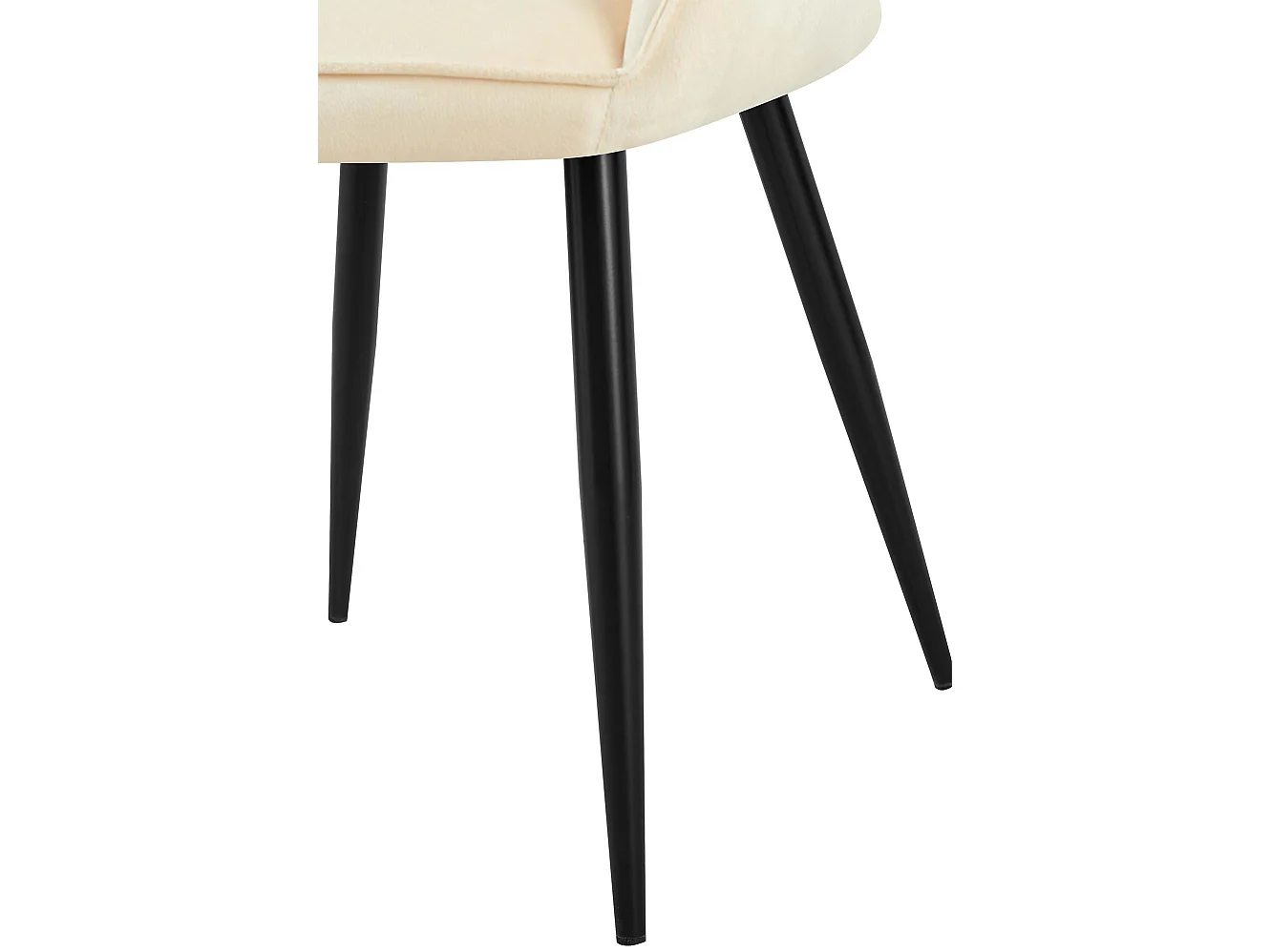 Lot de 2  chaises avec accoudoirs - Velours - Crème - Boise