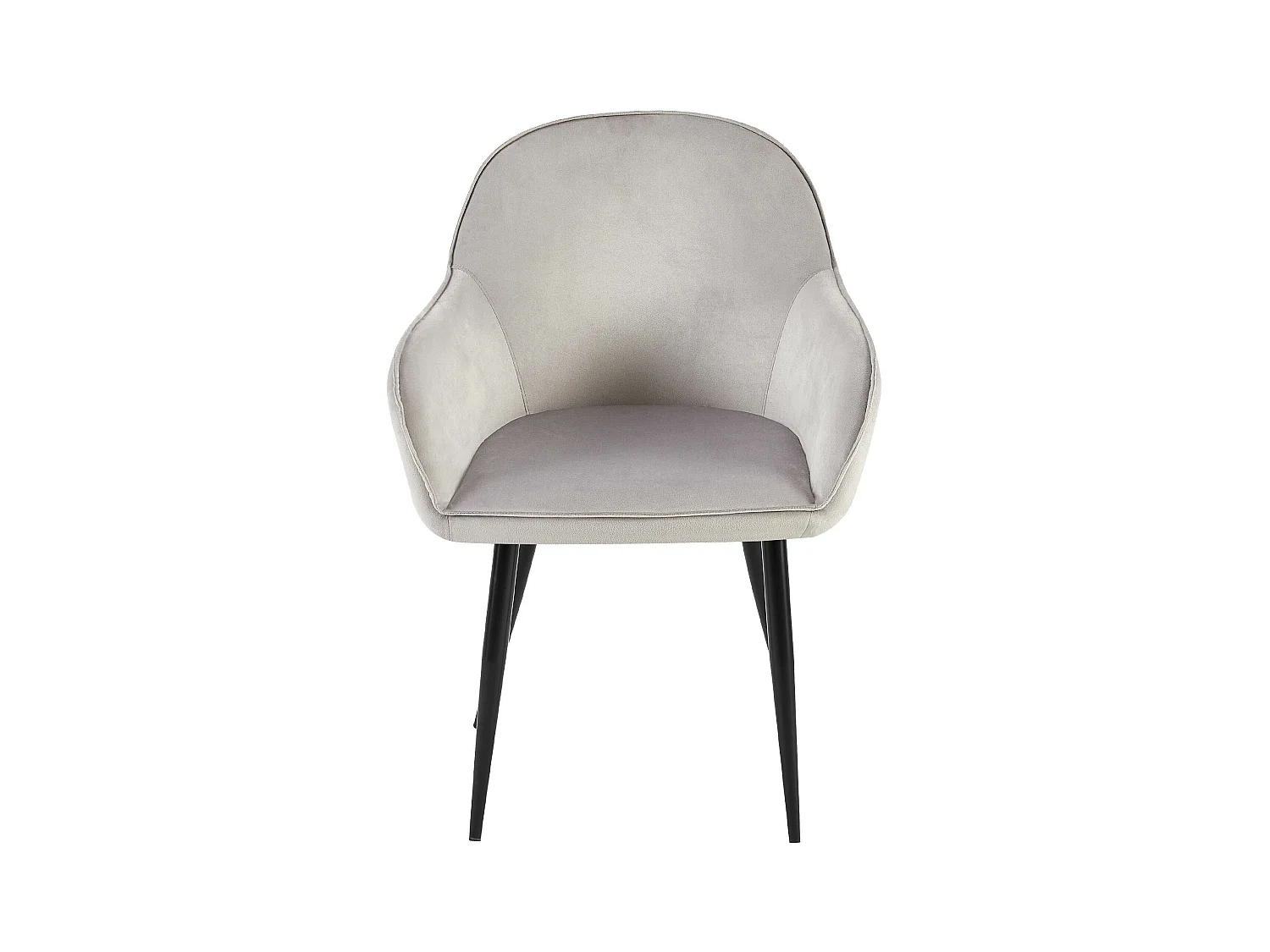 Lot de 2  chaises avec accoudoirs - Velours - Gris - Boise