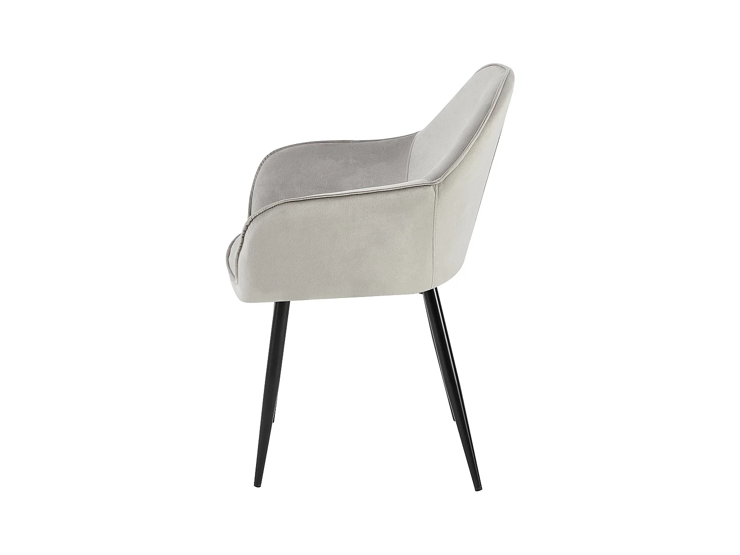 Lot de 2  chaises avec accoudoirs - Velours - Gris - Boise