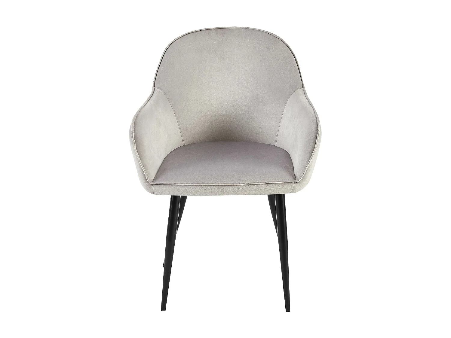 Lot de 2  chaises avec accoudoirs - Velours - Gris - Boise