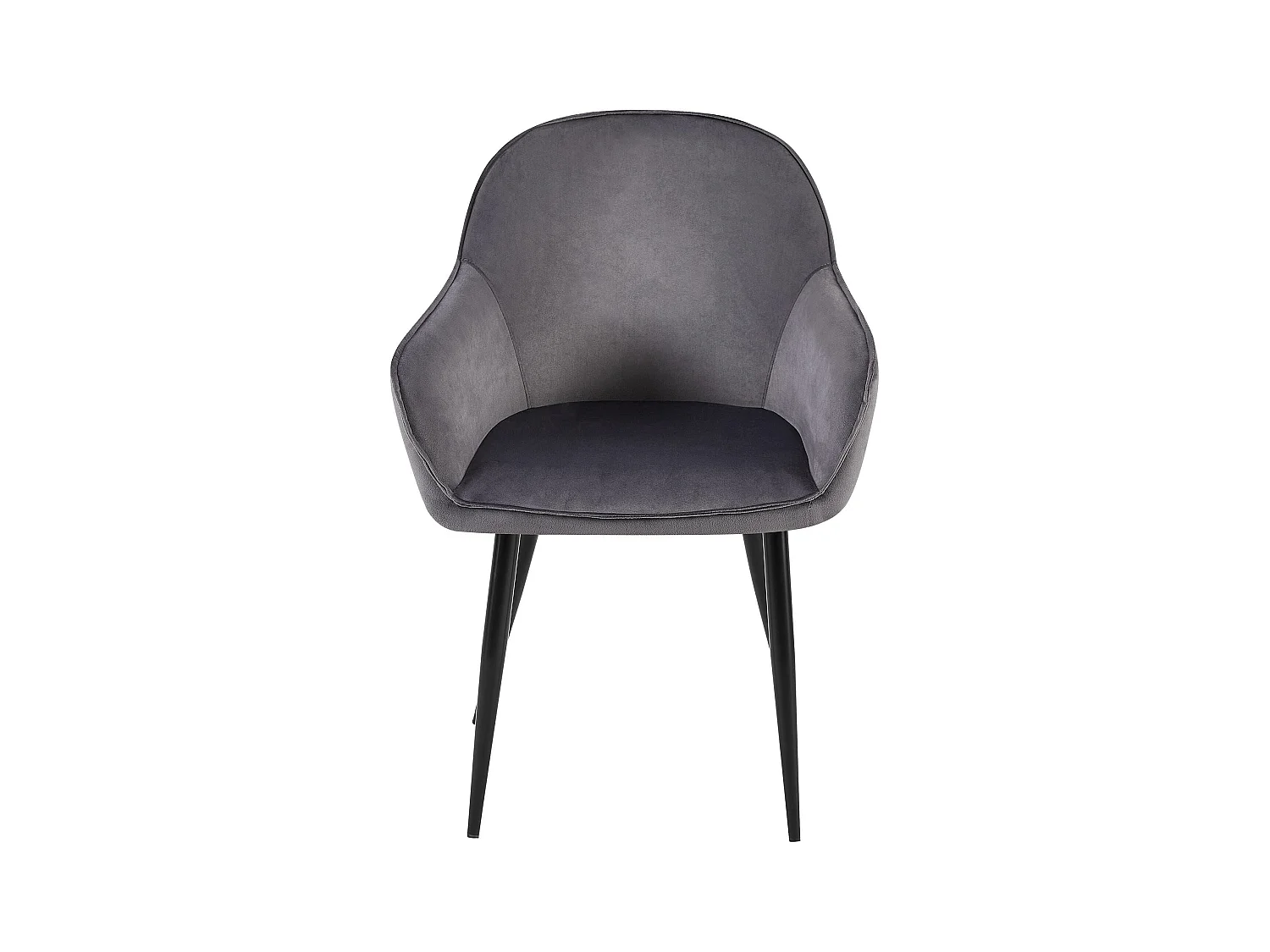 Lot de 2  chaises avec accoudoirs - Velours - Gris foncé - Boise