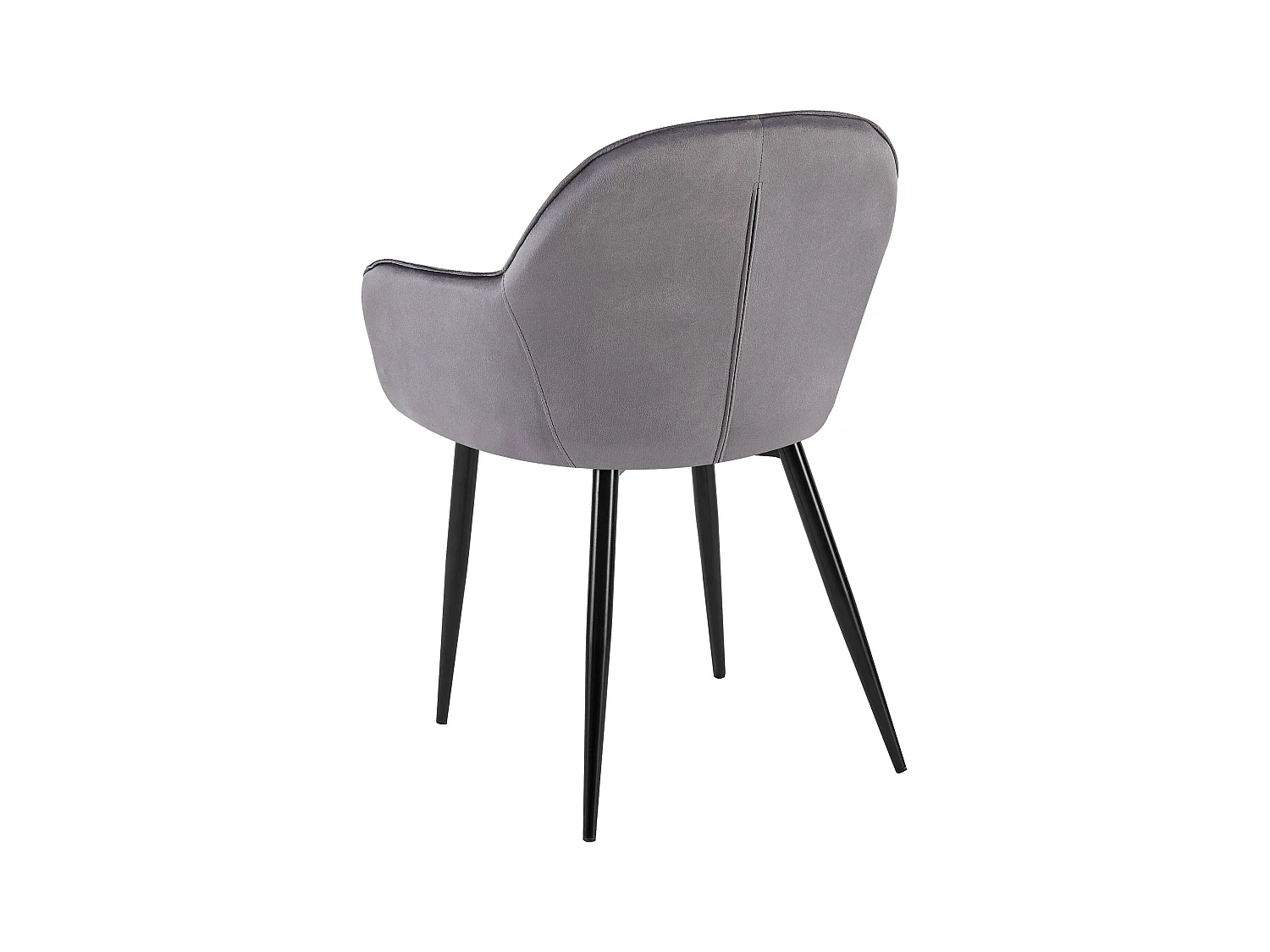 Lot de 2  chaises avec accoudoirs - Velours - Gris foncé - Boise