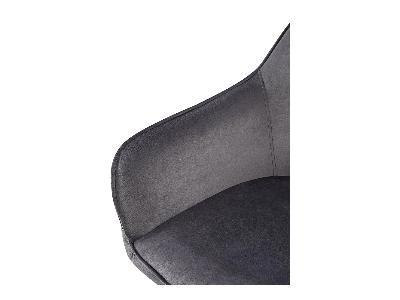 Lot de 2  chaises avec accoudoirs - Velours - Gris foncé - Boise