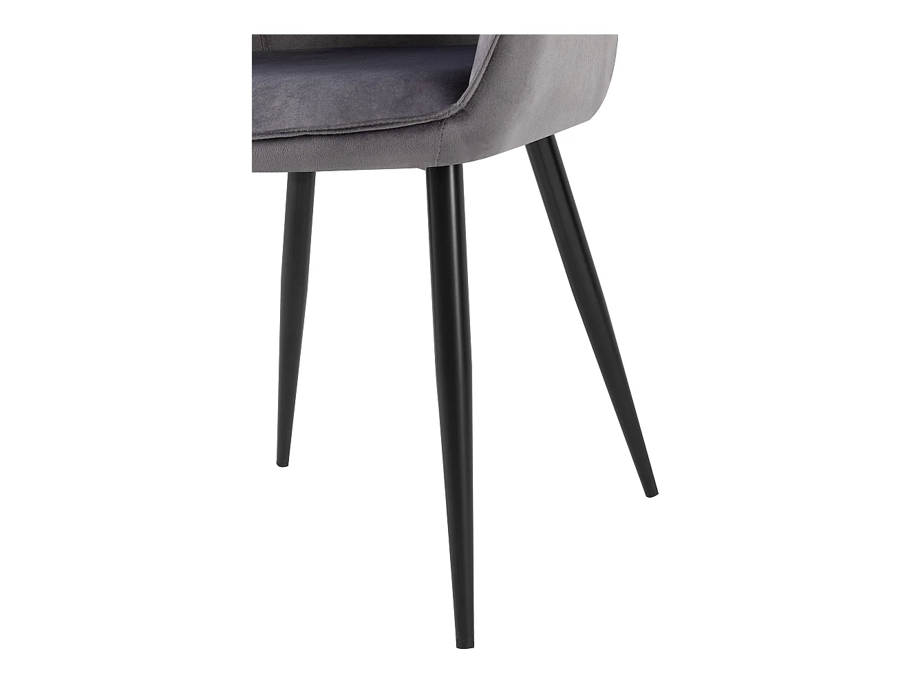 Lot de 2  chaises avec accoudoirs - Velours - Gris foncé - Boise