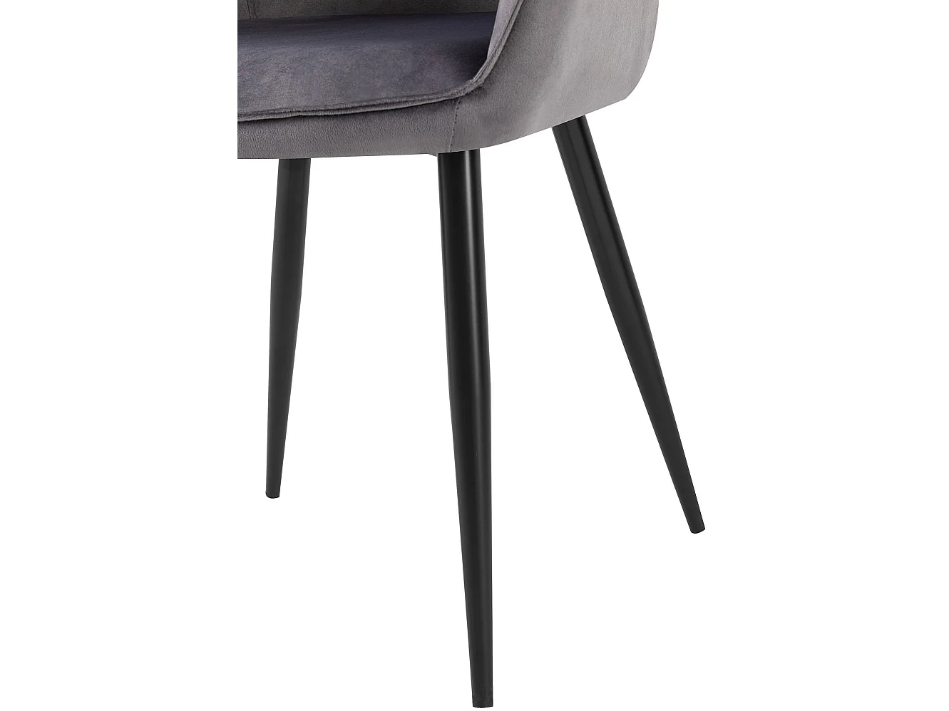 Lot de 2  chaises avec accoudoirs - Velours - Gris foncé - Boise