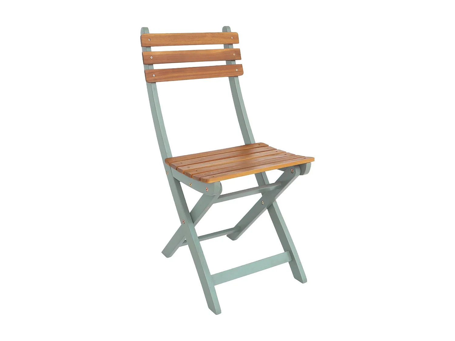 Mesa de jardín de acacia con esquinas redondeadas, 8 sillas verde kaki