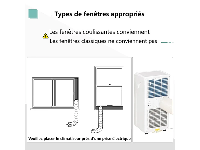 Climatiseur Mobile 3 EN 1, avec Affichage LED et télécommande, Refroidissement, Ventilateur, Déshumidificateur, Mode Nuit, 7000BTU