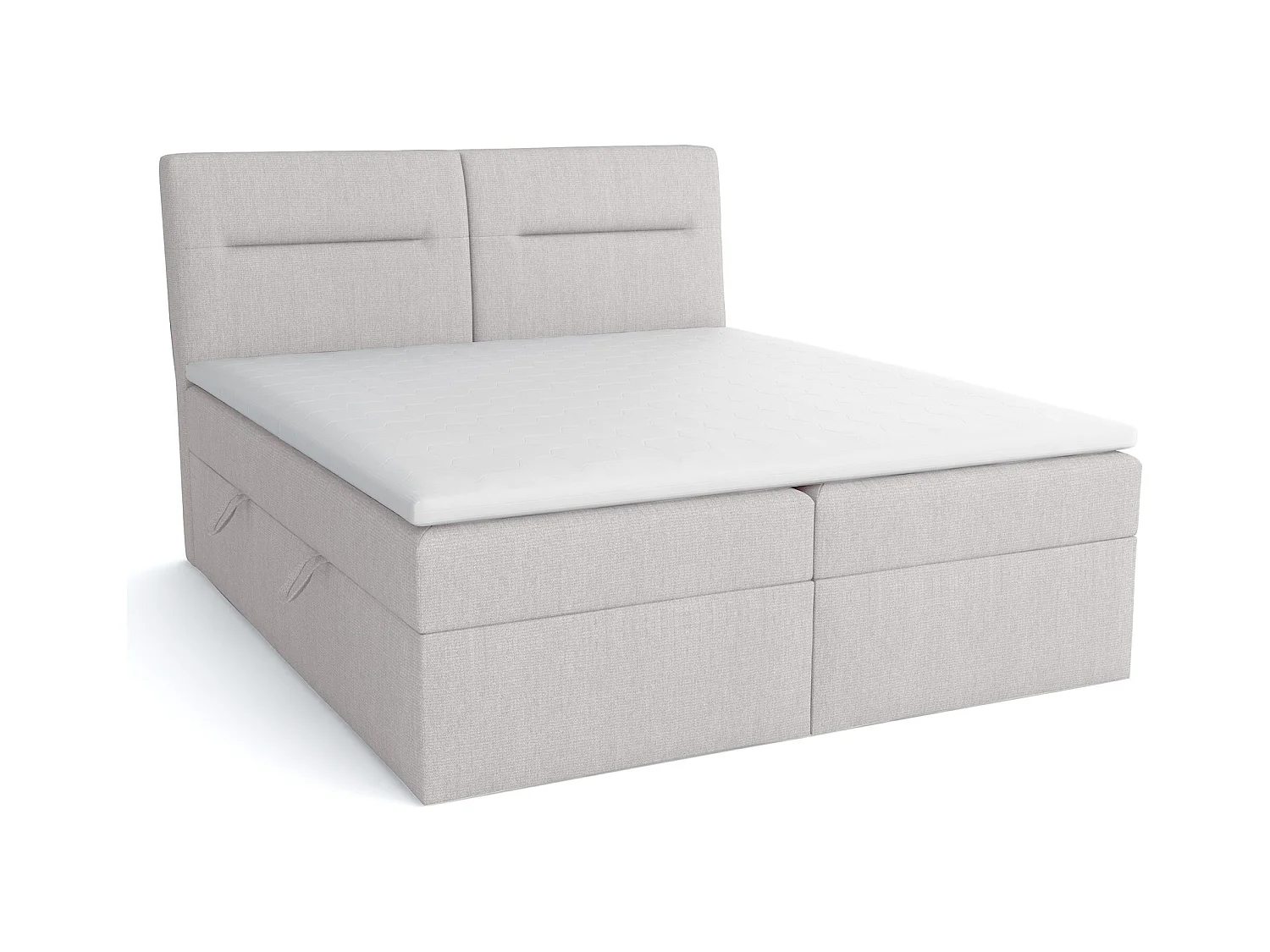 BOXSPRINGBETT mit Bettkästen und Topper Moderno 200x200 cm, Soro 83 (Lichtgrau)