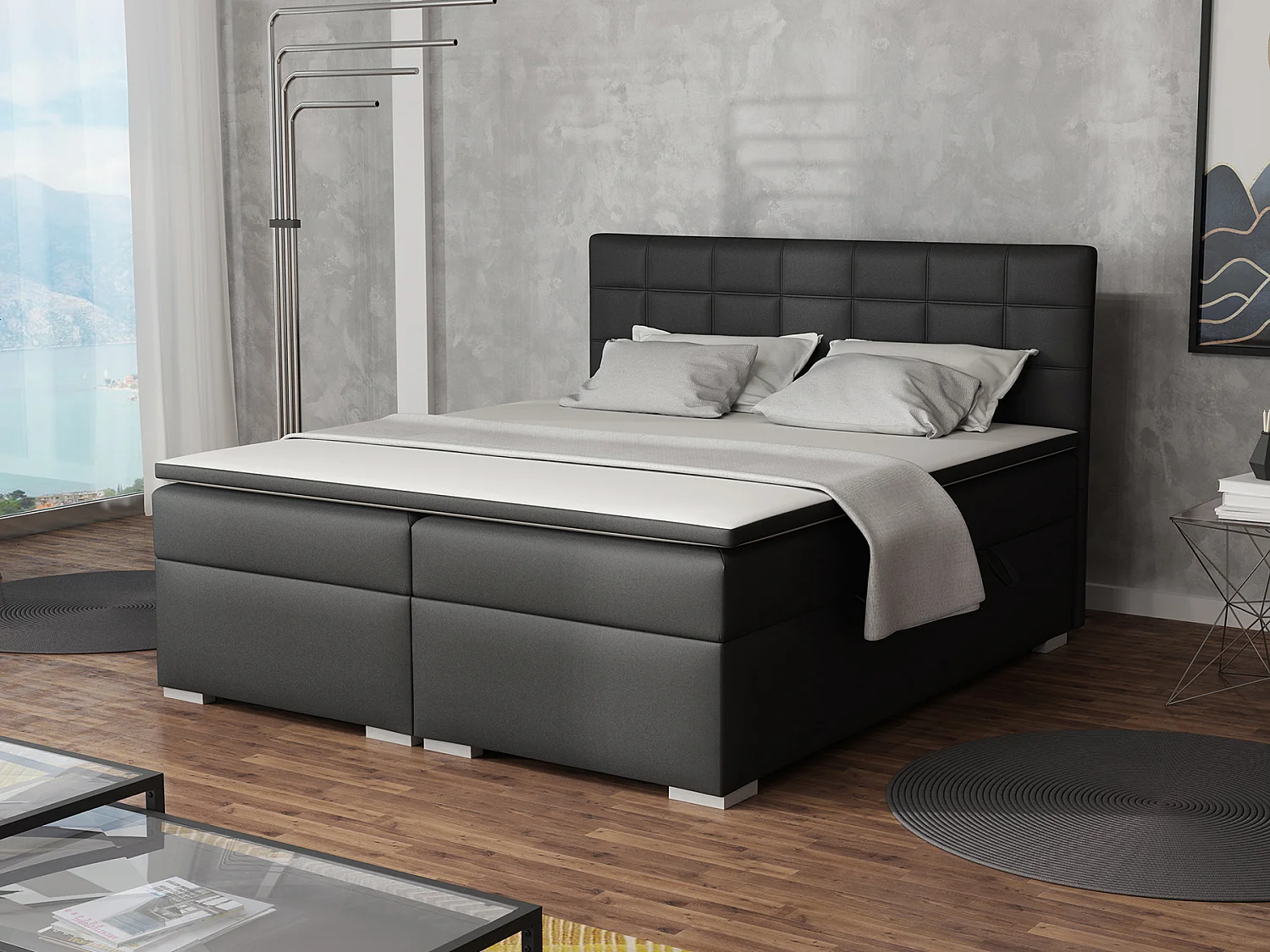 BOXSPRINGBETT mit Bettkästen Torland, 160x200 cm, Soft 11 (Schwarz)