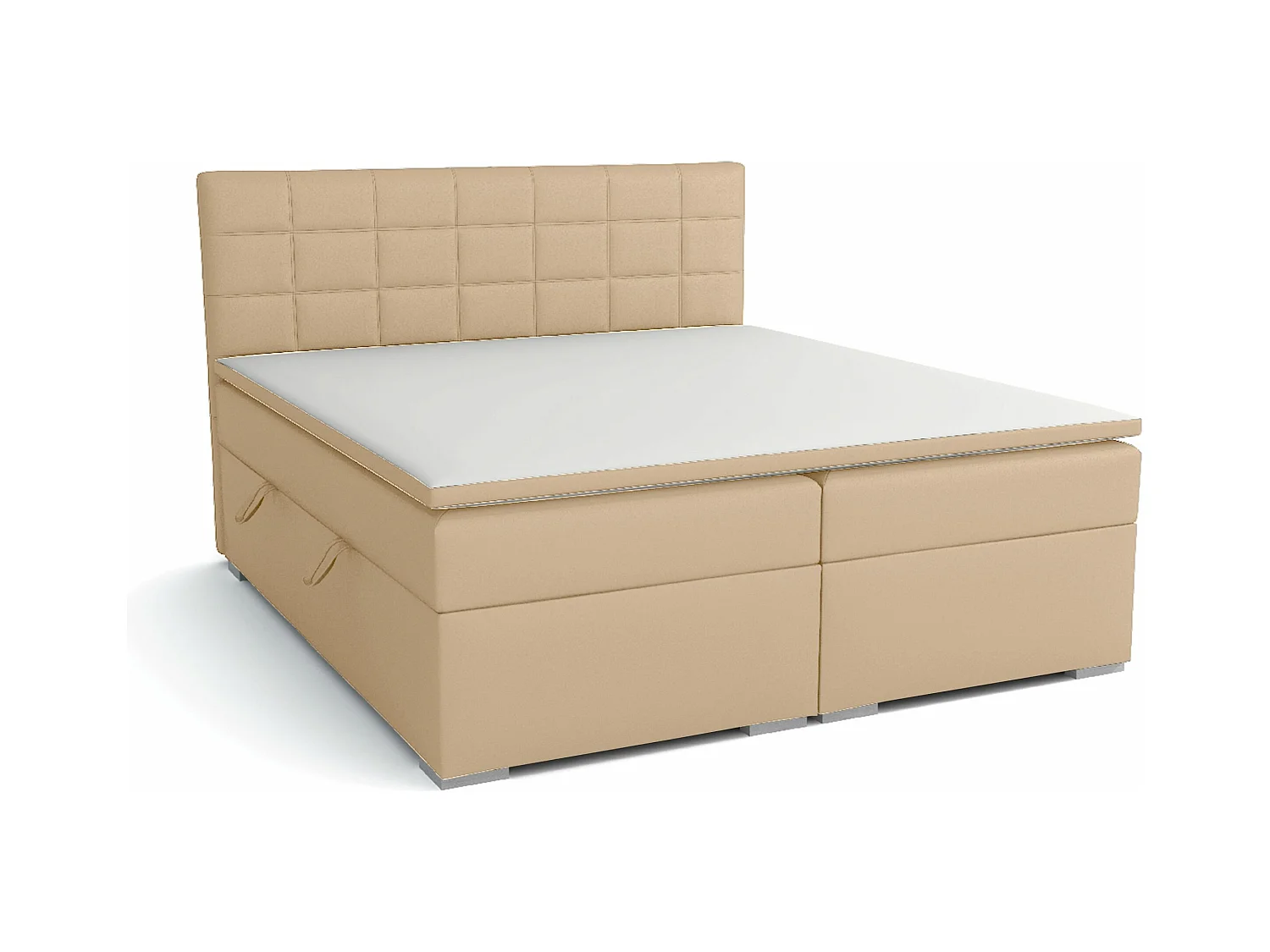 LIT BOXSPRING avec rangements pour la literie Torland, 160x200 cm, Lux 24 (Beige doré)