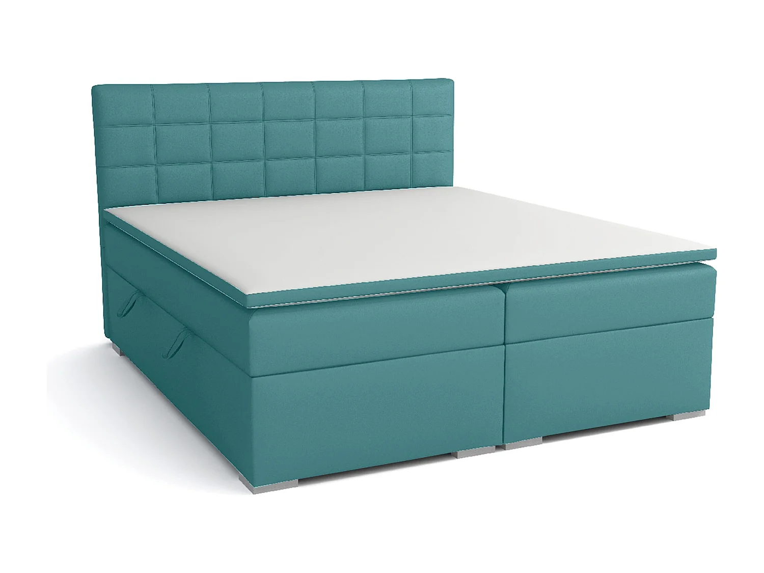 LIT BOXSPRING avec rangements pour la literie Torland, 200x200 cm, Jasmine 85 (Turquoise)