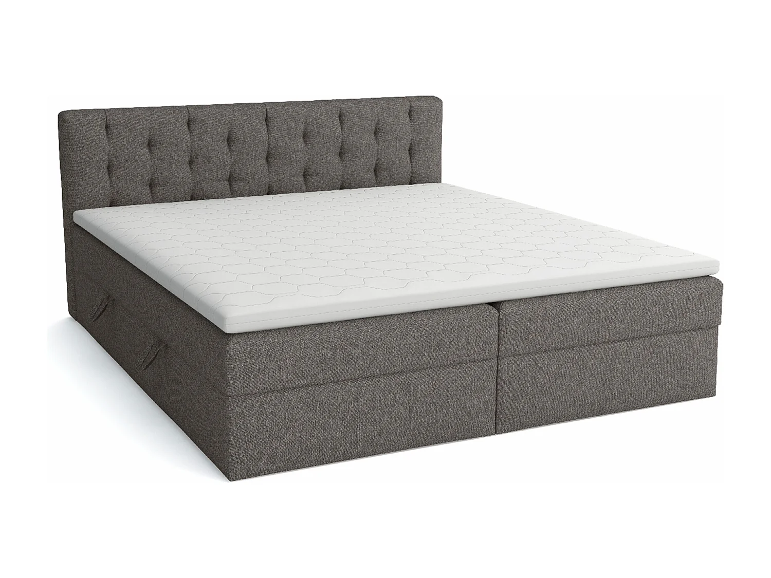LIT BOXSPRING avec surmatelas Merano 140x200 cm, gris