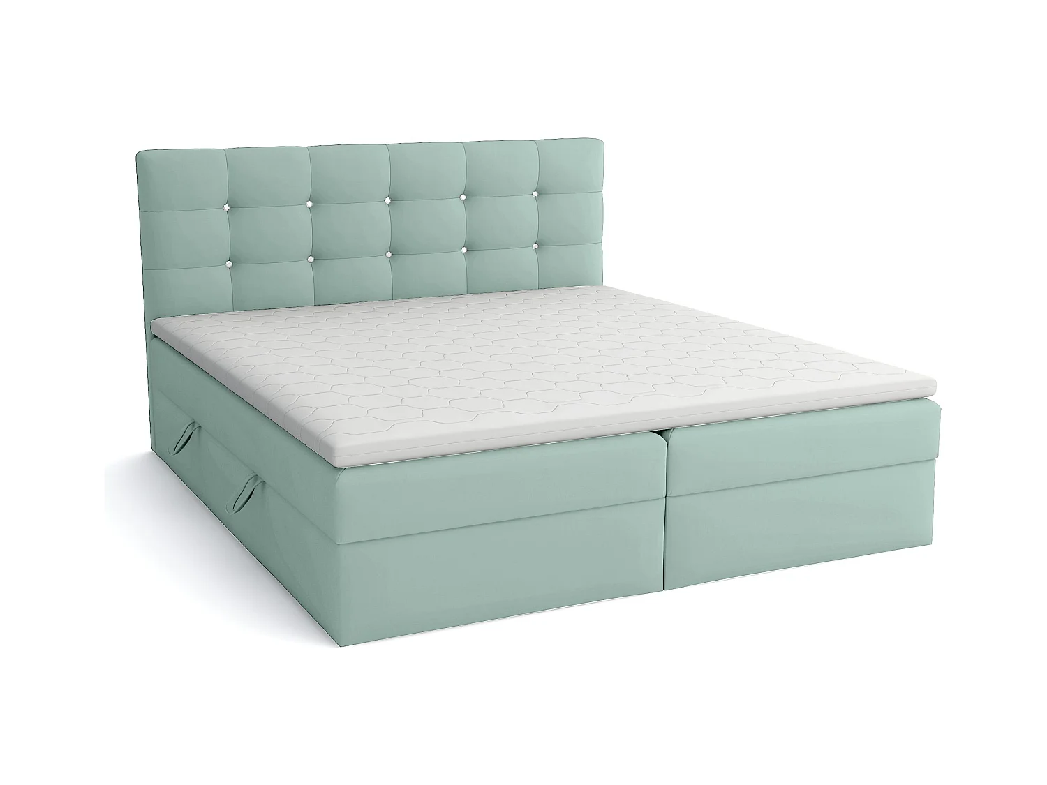LIT BOXSPRING avec surmatelas Elegante 200x200 cm, vert