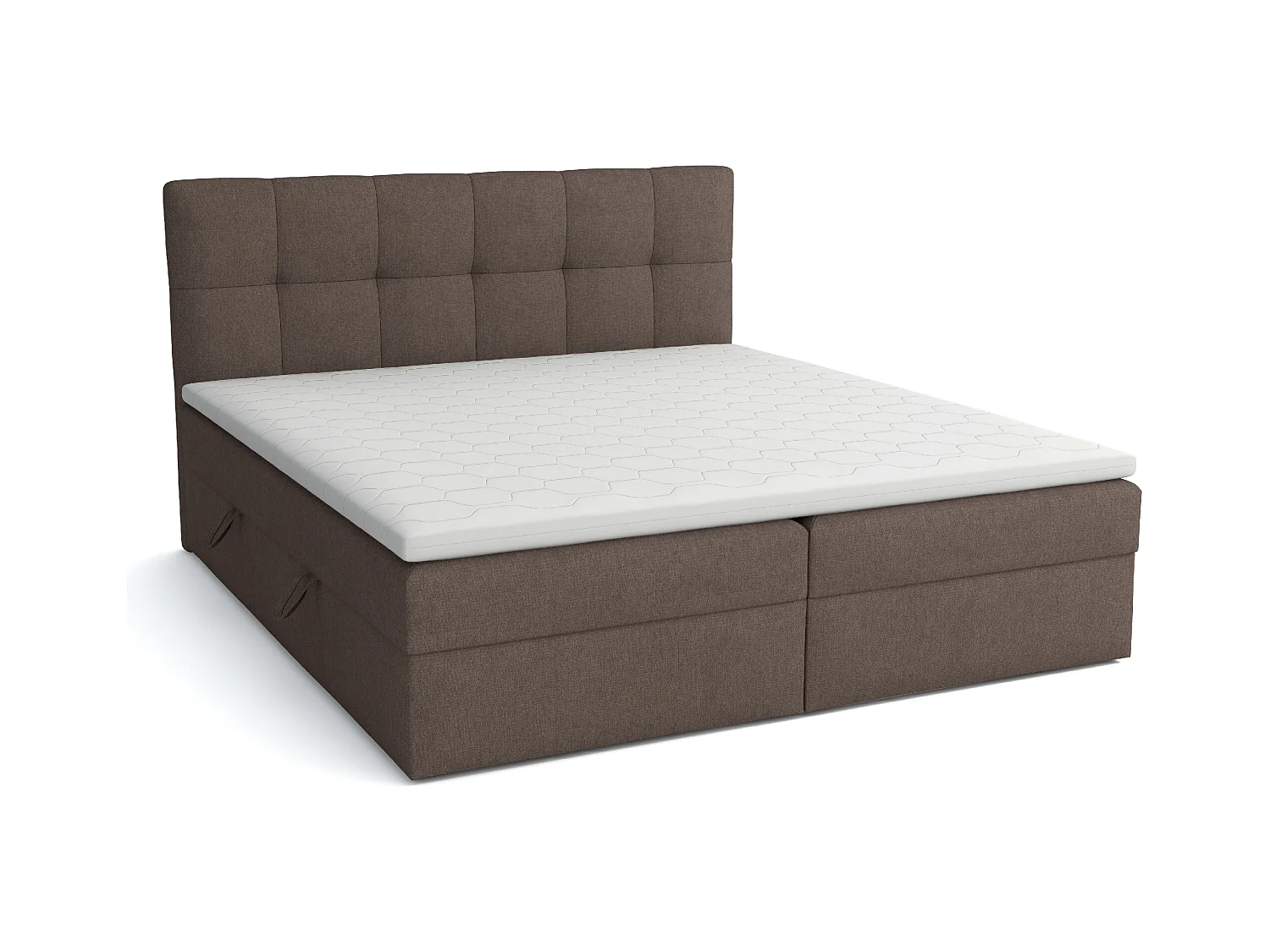 LIT BOX avec surmatelas Corino brun 160x200 cm