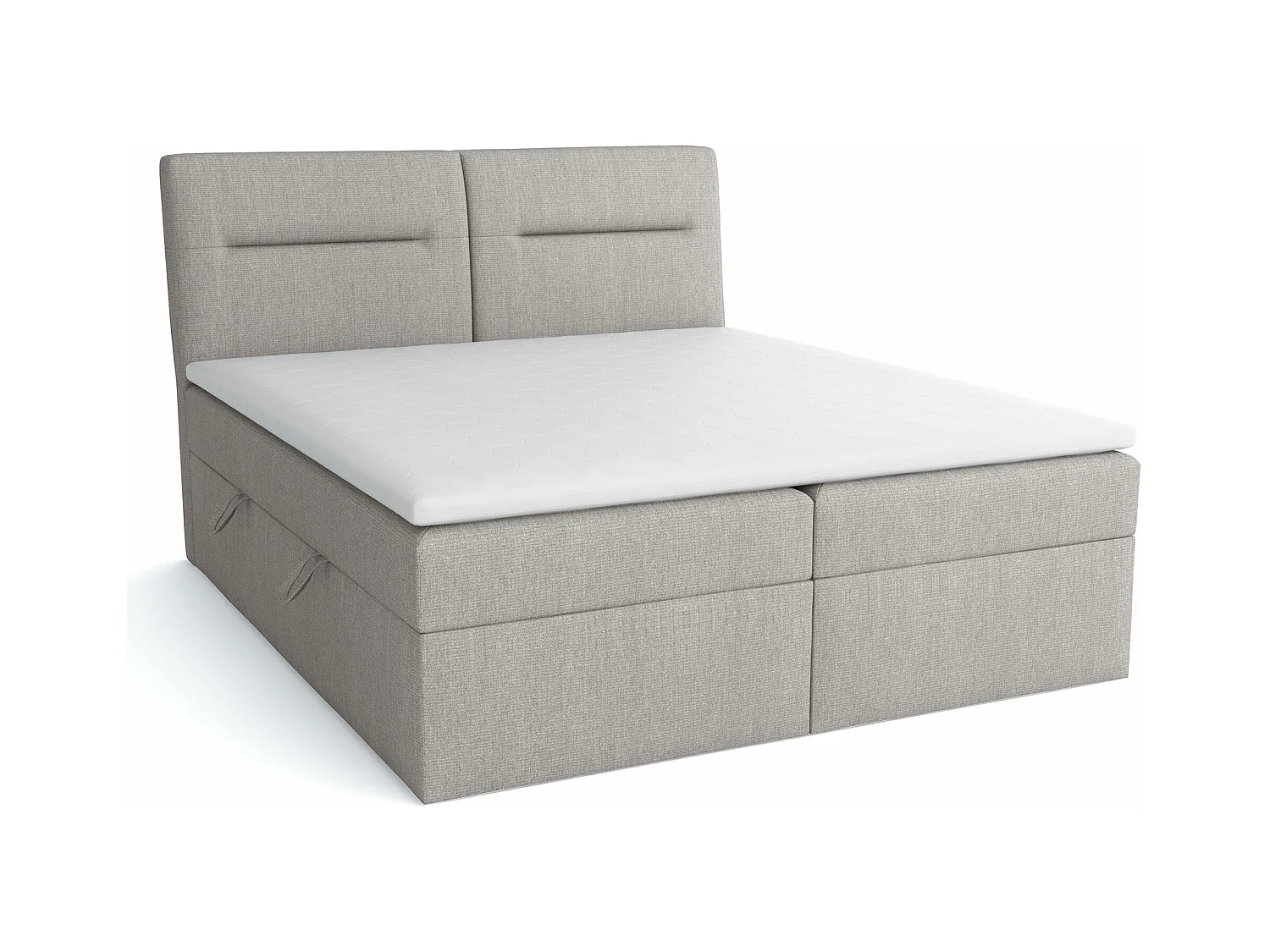 LE LIT BOXSPRING Moderno avec coffres de lit et surmatelas, en tissu Lux 05 (gris clair), 160x200 cm.
