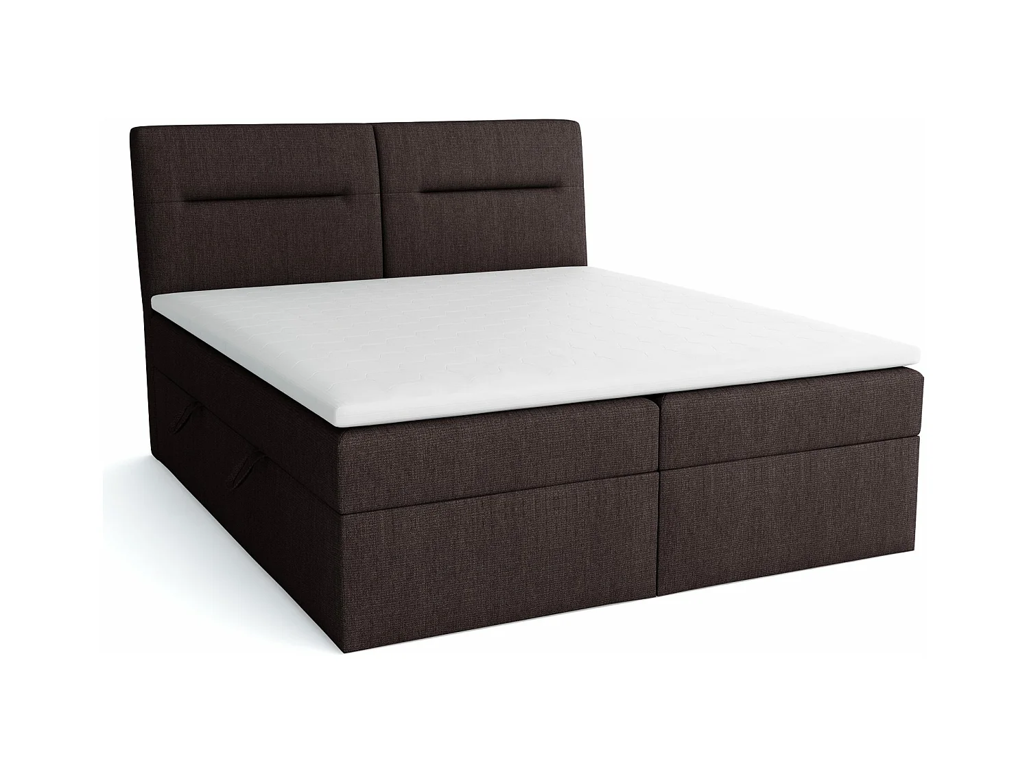 BOXSPRINGBETT mit Bettkästen und Topper Moderno 200x200 cm, Lux 13 (Dunkelbraun)