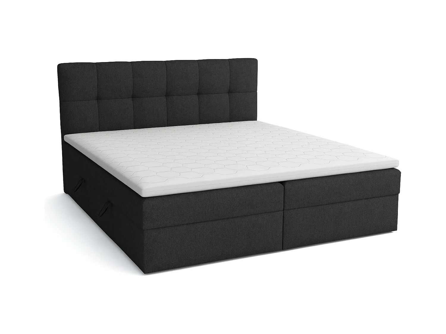 LIT BOX avec surmatelas Corino noir 160x200 cm