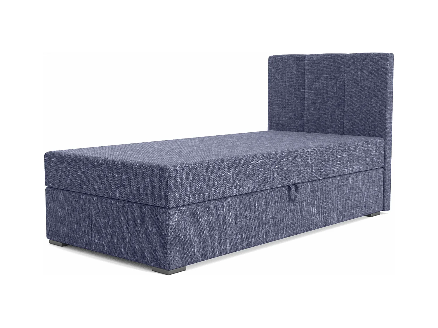 BOXSPRINGBETT mit Bettkasten Monaco Mini Basic Seite Rechts, 100x200 cm, Lux 20 (Dunkelblau)